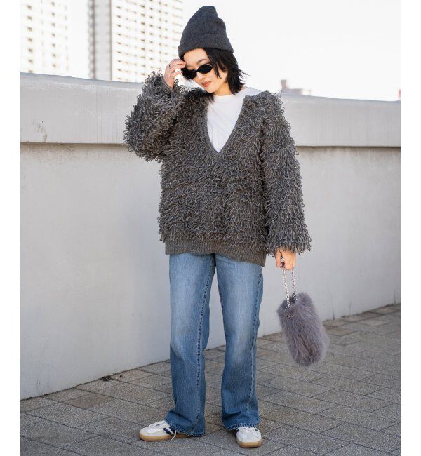 VENCE share style「前後2WAYループヤーンプルオーバー」|ニット・セーター|