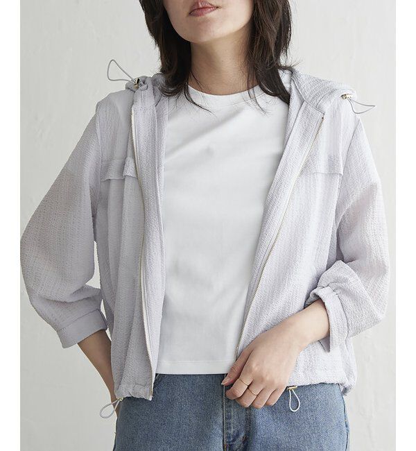 VENCE share style「シワポコシアーフードブルゾン」|その他|ライトグレー