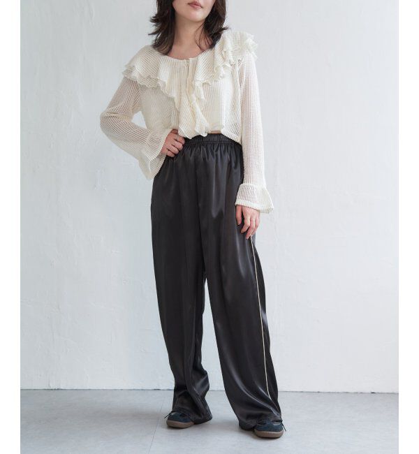 VENCE share style「サテンサイドラインパンツ」|デニム|