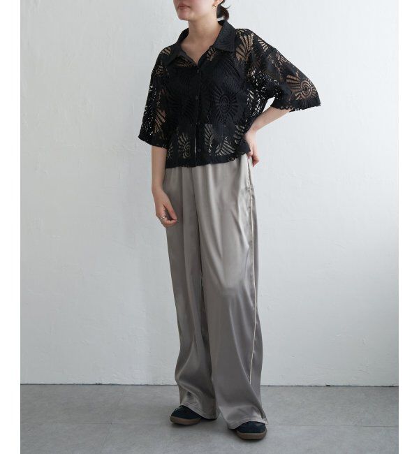 VENCE share style「サテンサイドラインパンツ」|デニム|