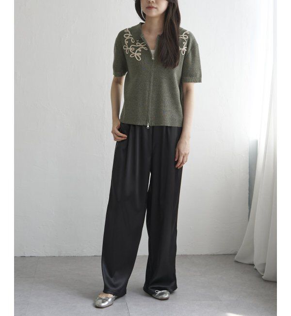 VENCE share style「サテンサイドラインパンツ」|デニム|