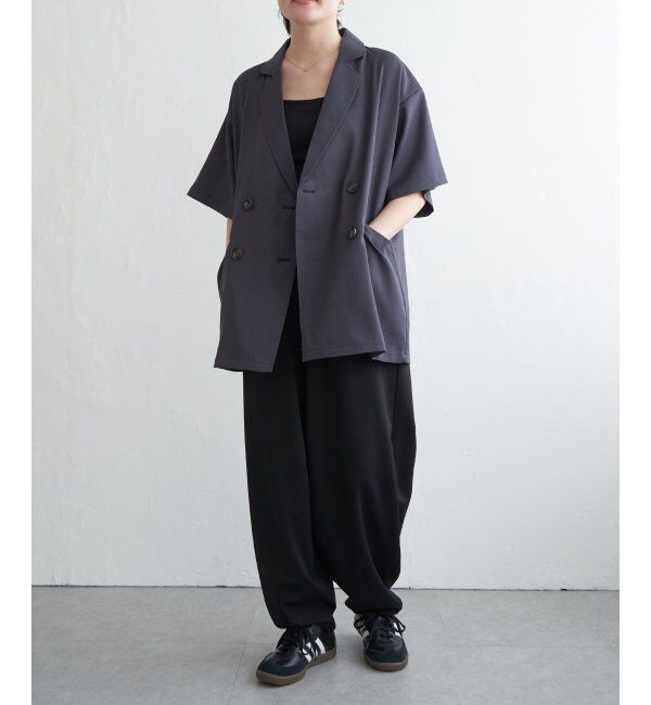 VENCE share style「ヘザーツイルハーフスリーブジャケット」|テーラードジャケット|