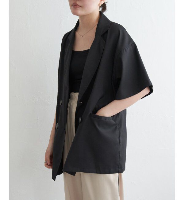 VENCE share style「ヘザーツイルハーフスリーブジャケット」|テーラードジャケット|