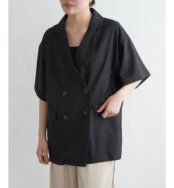 VENCE share style「ヘザーツイルハーフスリーブジャケット」|テーラードジャケット|