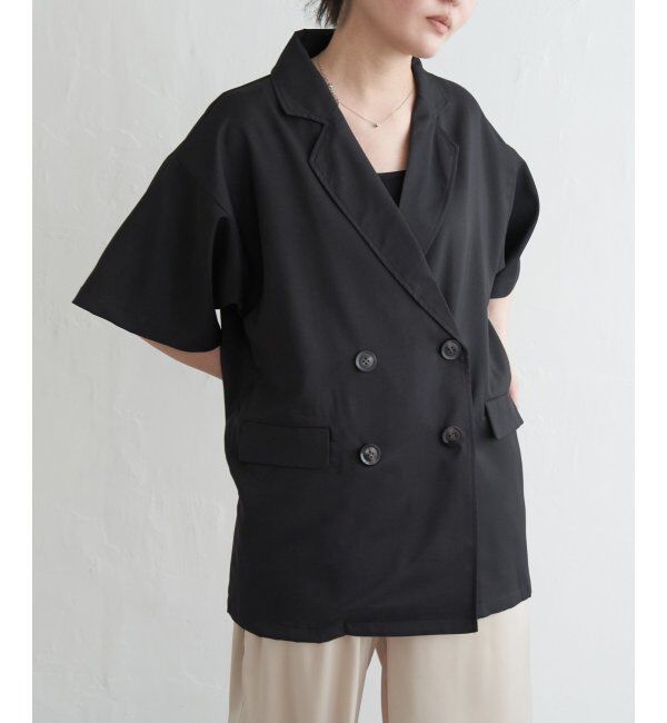 VENCE share style「ヘザーツイルハーフスリーブジャケット」|テーラードジャケット|