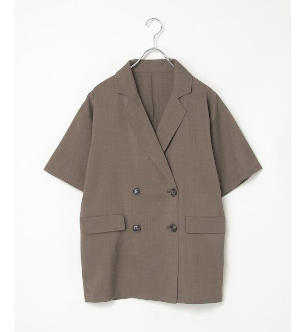 VENCE share style「ヘザーツイルハーフスリーブジャケット」|テーラードジャケット|ブラウン