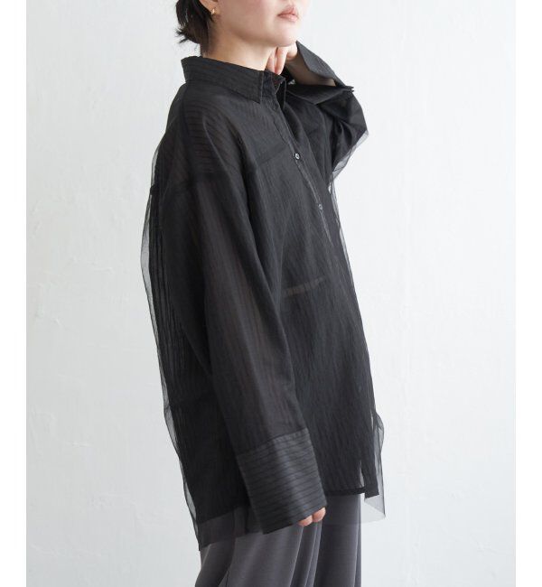 VENCE share style「シアーストライプチュールカブセシャツ」|シャツ・ブラウス|