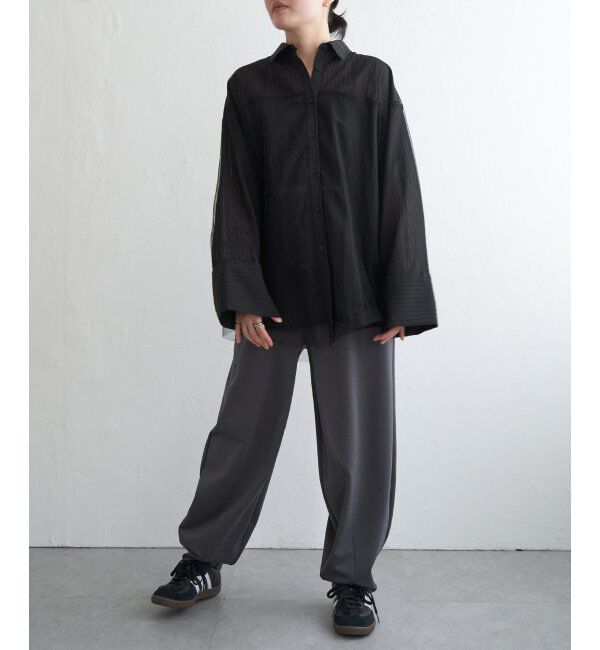 VENCE share style「シアーストライプチュールカブセシャツ」|シャツ・ブラウス|