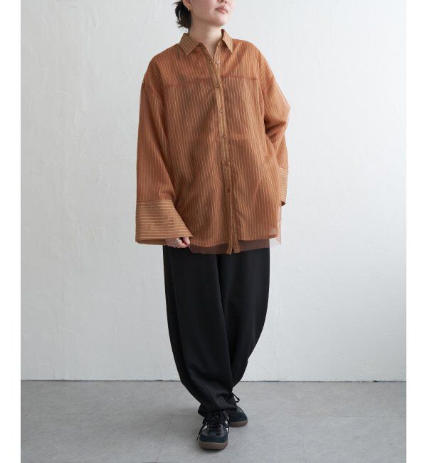 VENCE share style「シアーストライプチュールカブセシャツ」|シャツ・ブラウス|