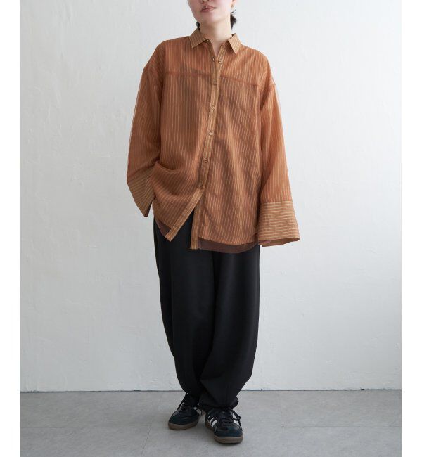 VENCE share style「シアーストライプチュールカブセシャツ」|シャツ・ブラウス|