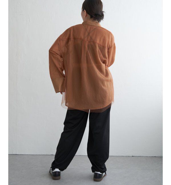 VENCE share style「シアーストライプチュールカブセシャツ」|シャツ・ブラウス|