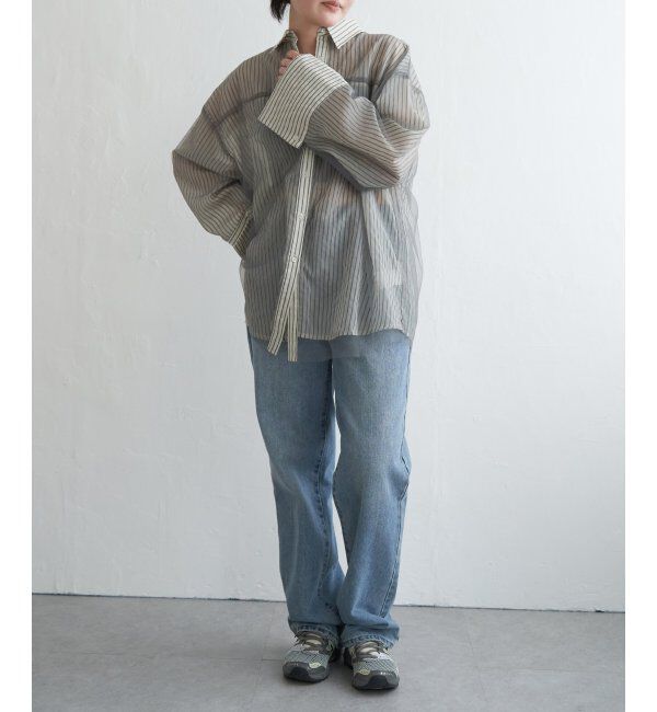 VENCE share style「シアーストライプチュールカブセシャツ」|シャツ・ブラウス|