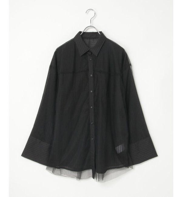 VENCE share style「シアーストライプチュールカブセシャツ」|シャツ・ブラウス|