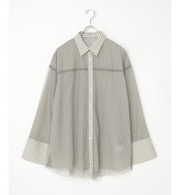 VENCE share style「シアーストライプチュールカブセシャツ」|シャツ・ブラウス|