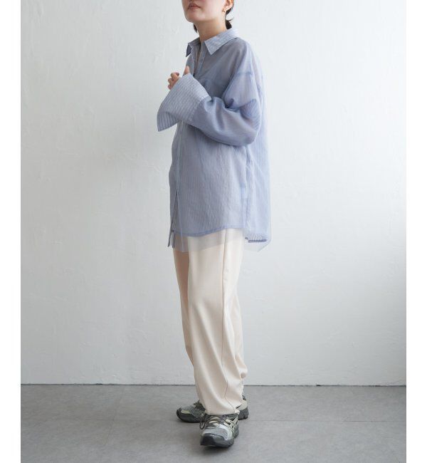 VENCE share style「シアーストライプチュールカブセシャツ」|シャツ・ブラウス|