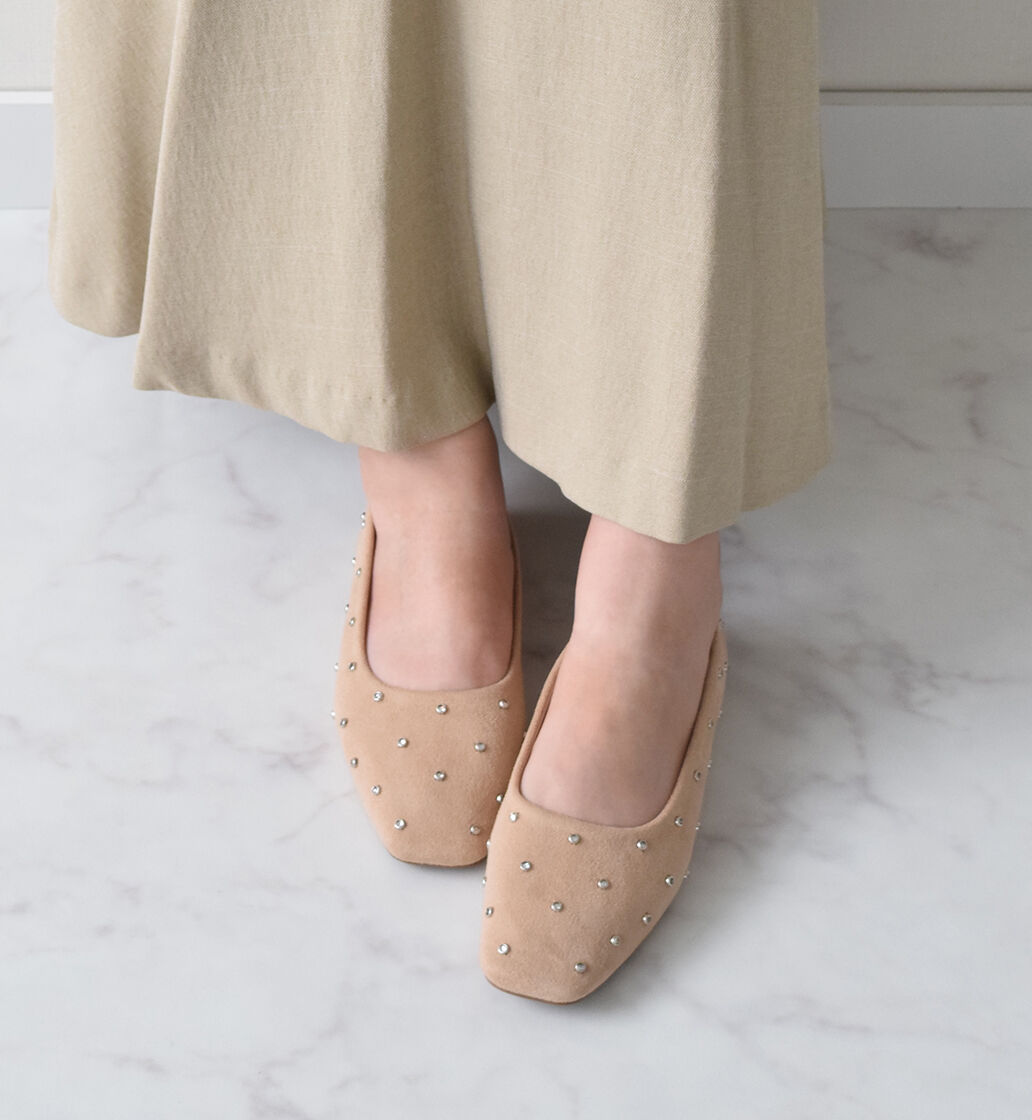 Bridget Birkin「【Bridget Birkin】ドットビジューフラットシューズ」|パンプス|