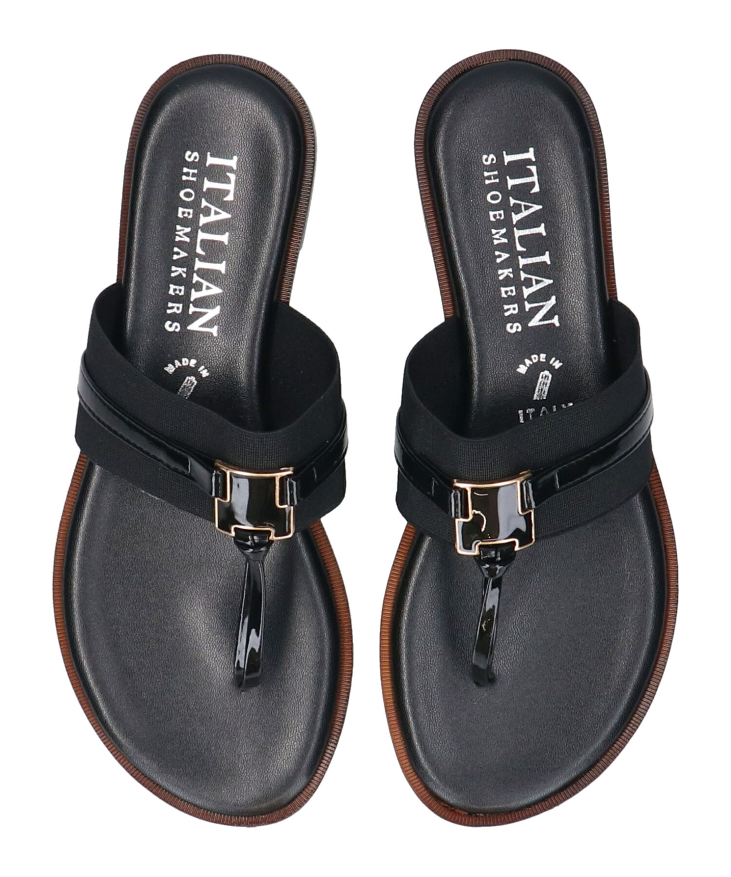 IMPORT SELECT「【ITALIAN SHOEMAKERS】スクエアメタルトングミュール(952320)」|サンダル|