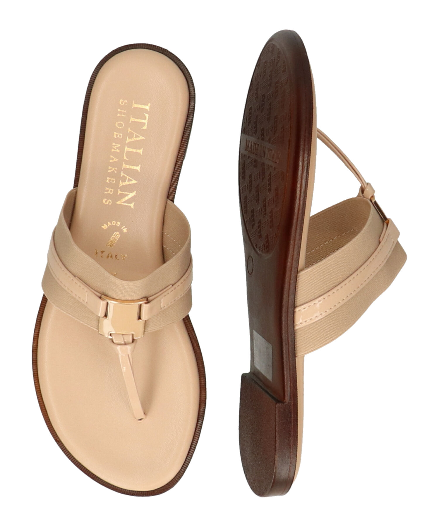 IMPORT SELECT「【ITALIAN SHOEMAKERS】スクエアメタルトングミュール(952320)」|サンダル|