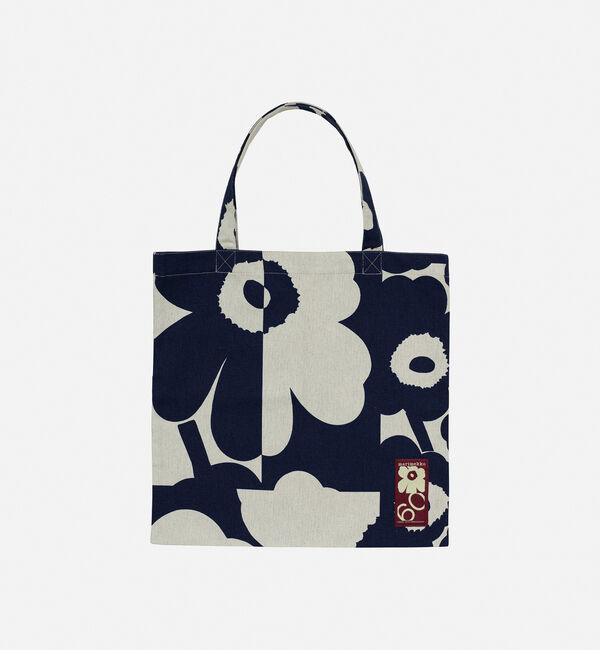 Marimekko「Unikko Kollaasi 60th トートバッグ 44&times;43㎝」|トートバッグ|ダークブルー&times;リネン