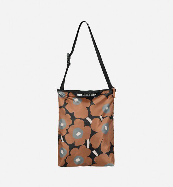 Marimekko「Neat Crossbody Unikko M ショルダーバッグ」|ショルダー・メッセンジャー|ブラウン&times;ブラック