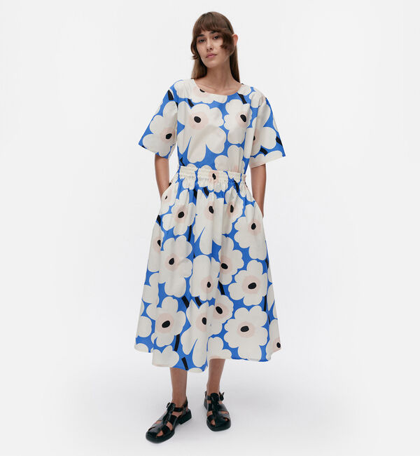Marimekko「【アジア限定】Garrel Pieni Unikko スカート」|スカート|ブルー&times;オフホワイト