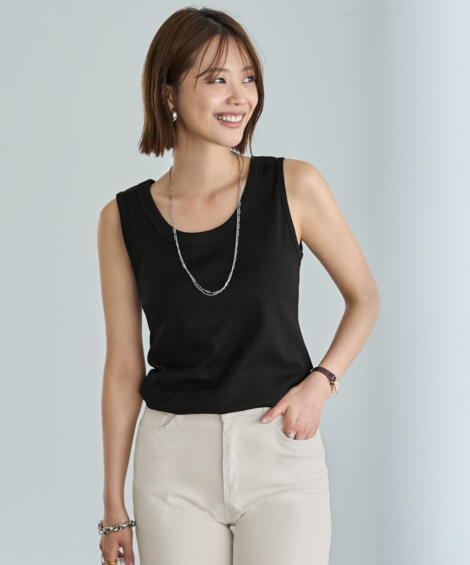 STYLE DELI「クリップチェーン70cm２連ロングネックレス」|ネックレス|