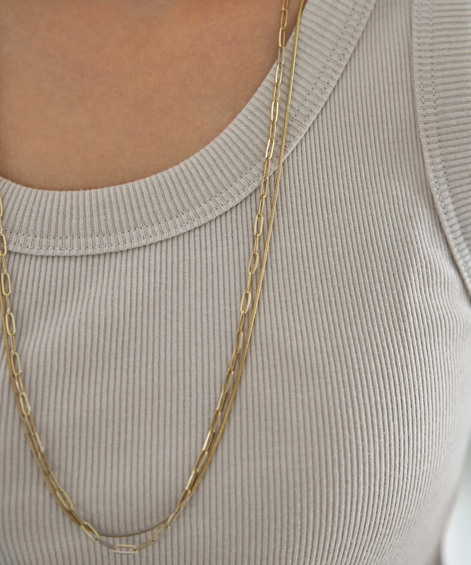 STYLE DELI「クリップチェーン70cm２連ロングネックレス」|ネックレス|