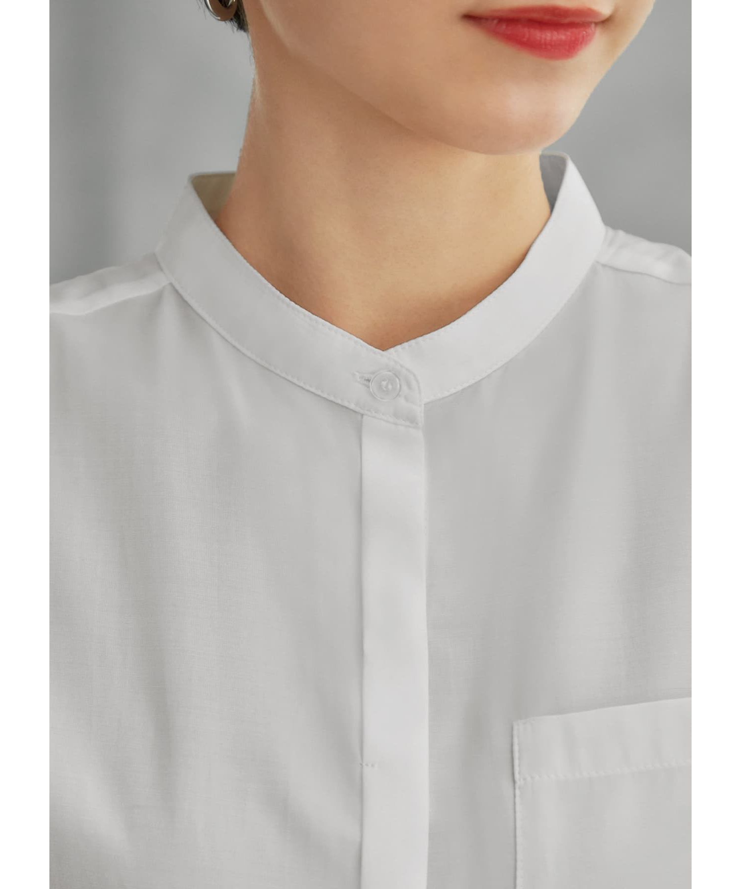 STYLE DELI「しなやかなノースリーブ比翼シャツブラウス」|シャツ・ブラウス|