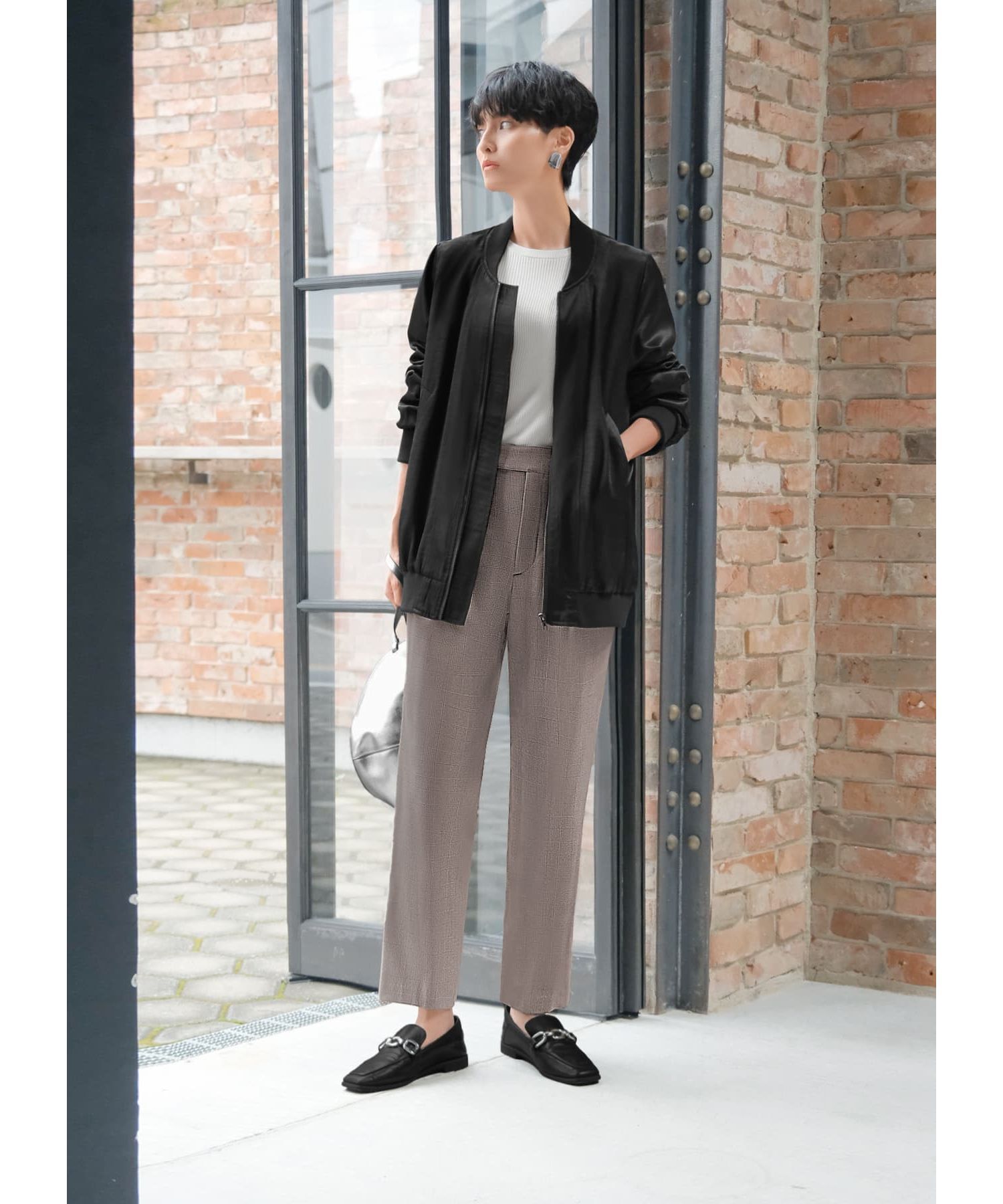 STYLE DELI「シボ感サテン微配色ブルゾン」|ブルゾン・スタジャン|