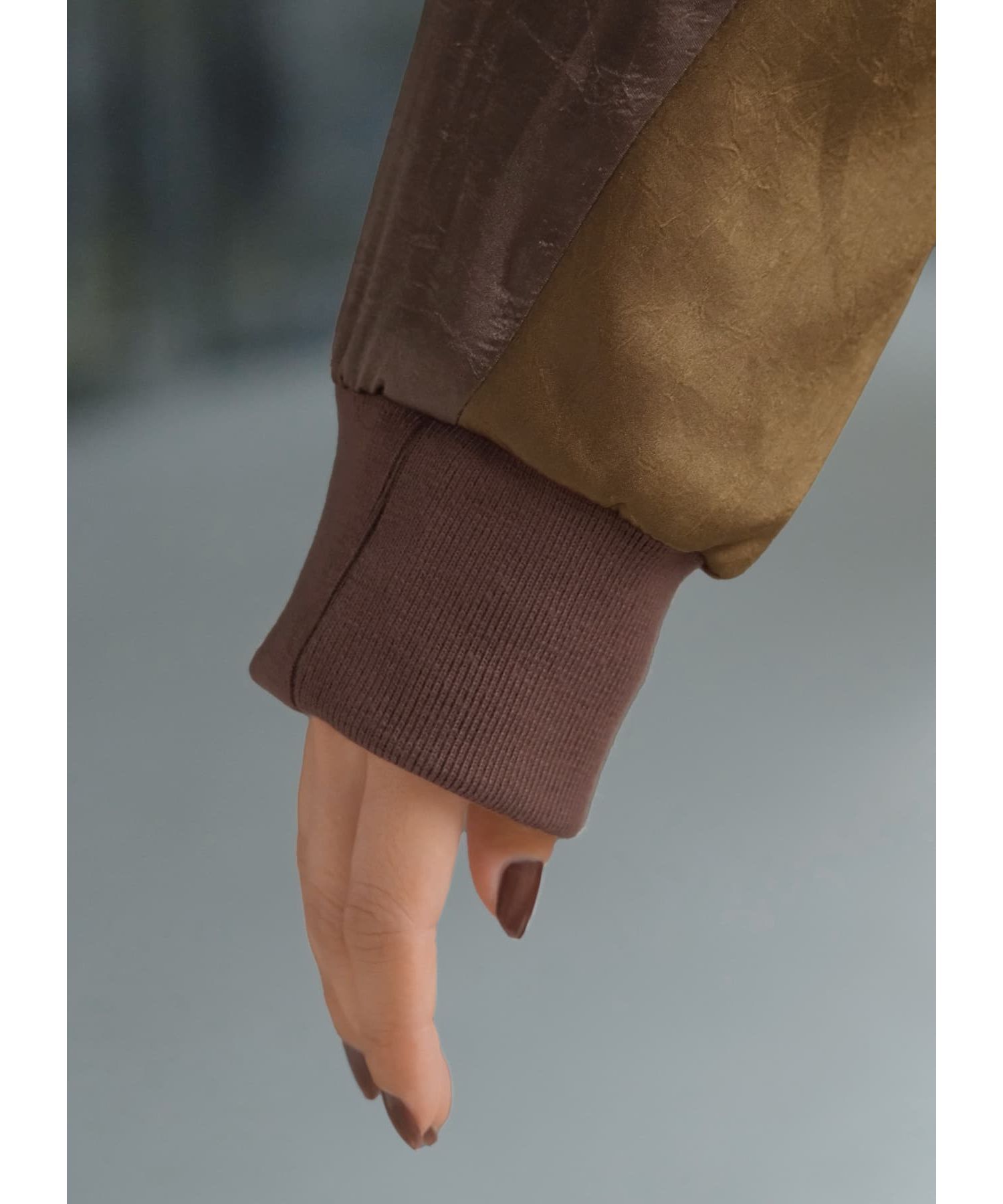 STYLE DELI「シボ感サテン微配色ブルゾン」|ブルゾン・スタジャン|