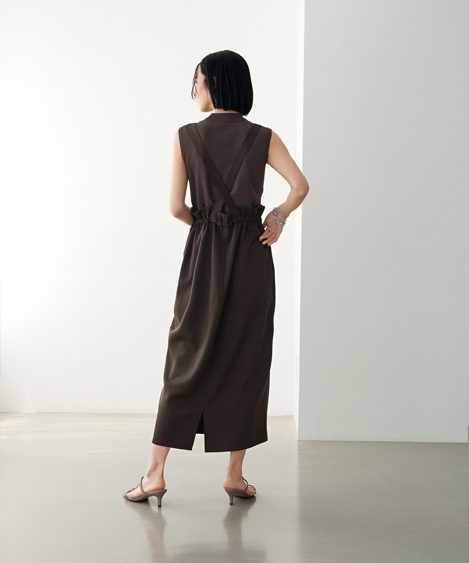 STYLE DELI「ウエストギャザーゴムジャンパースカート」|スカート|