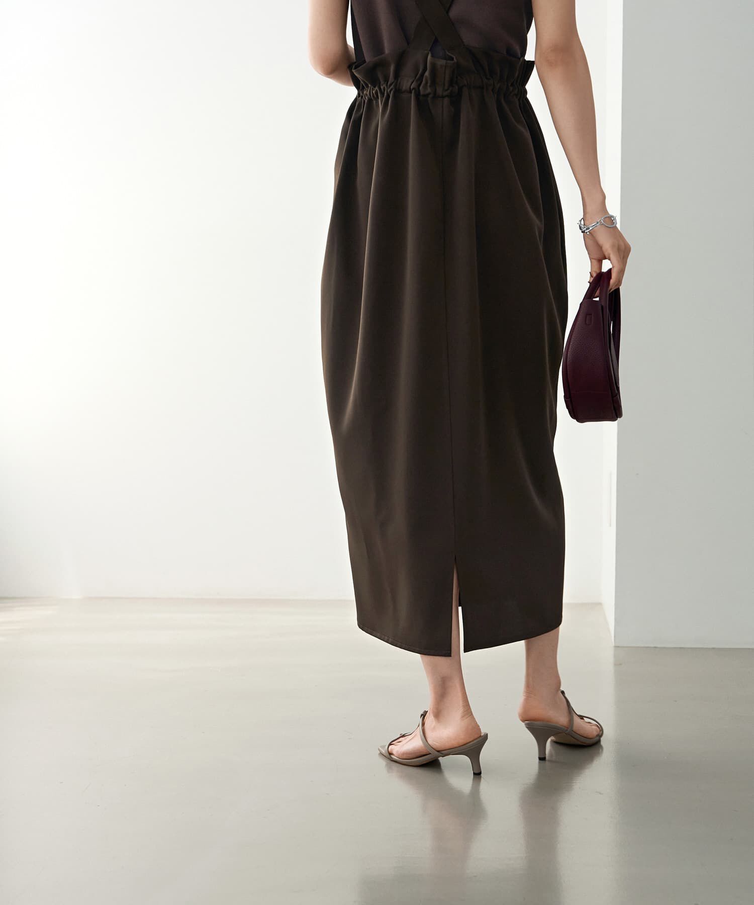 STYLE DELI「ウエストギャザーゴムジャンパースカート」|スカート|