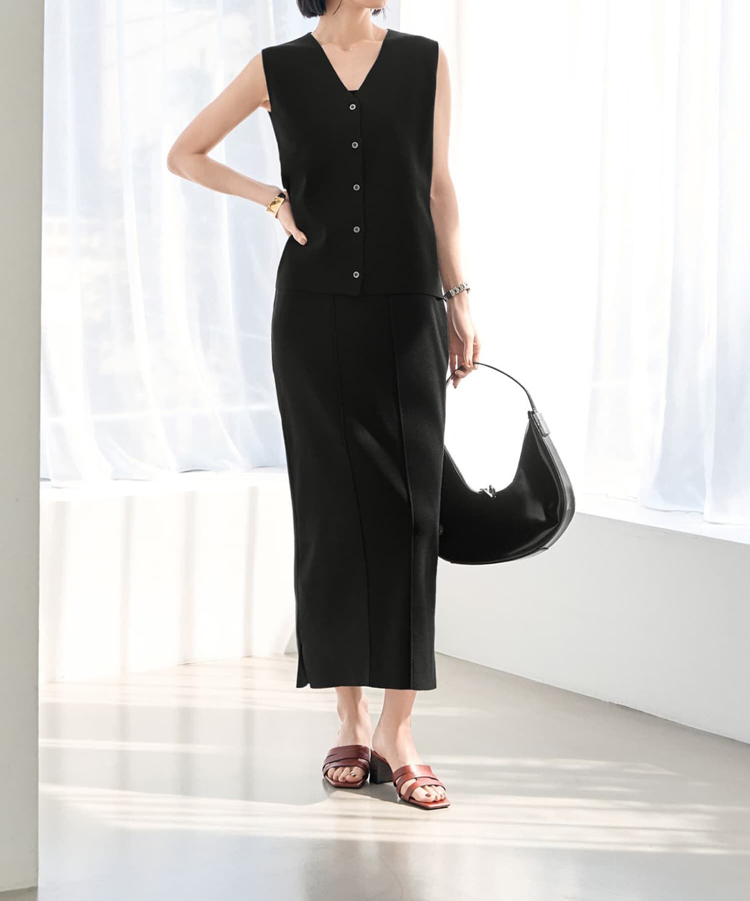 STYLE DELI「【LUXE】シャリ感ソウバリニットスカート」|タイト|