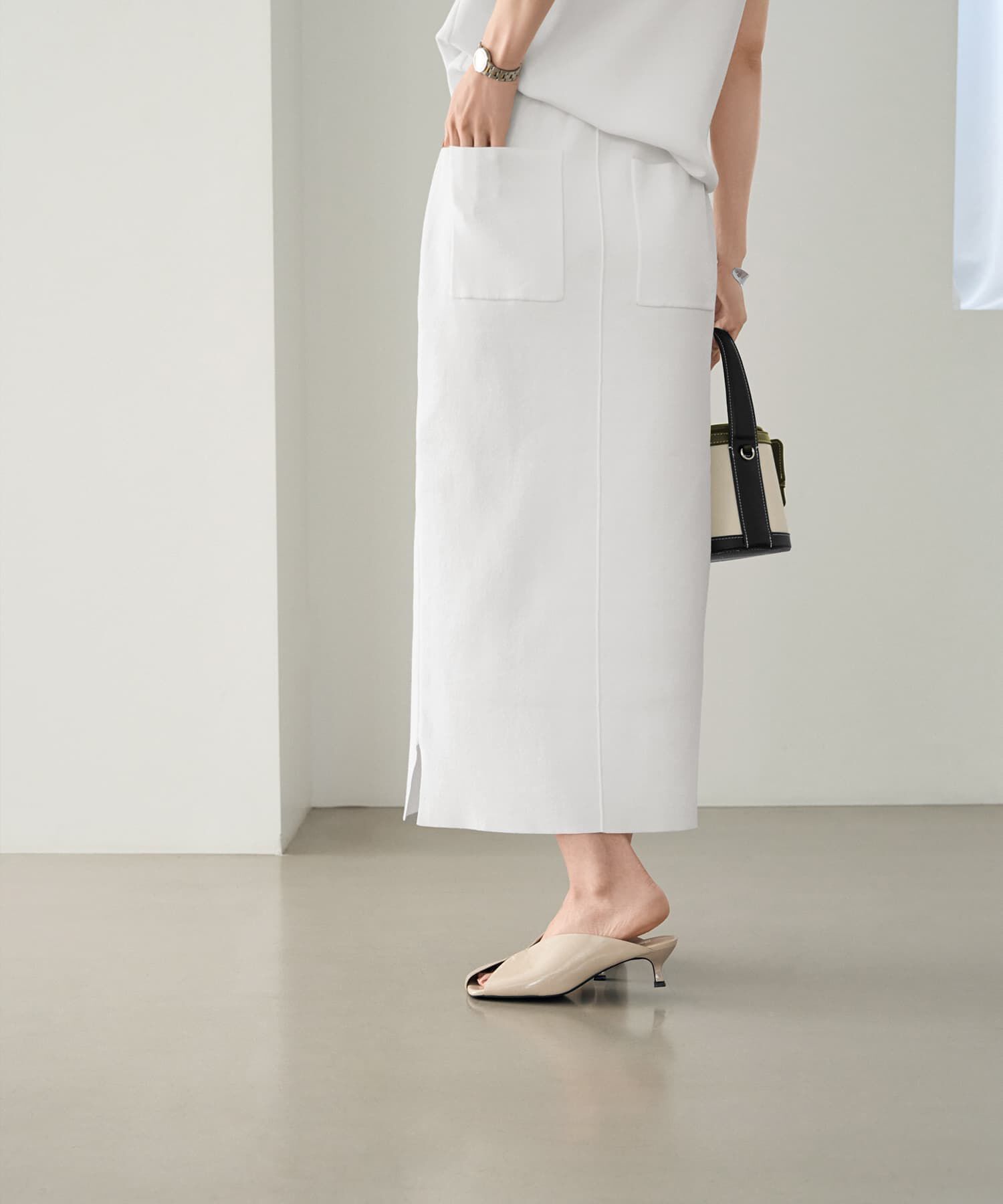 STYLE DELI「【LUXE】シャリ感ソウバリニットスカート」|タイト|