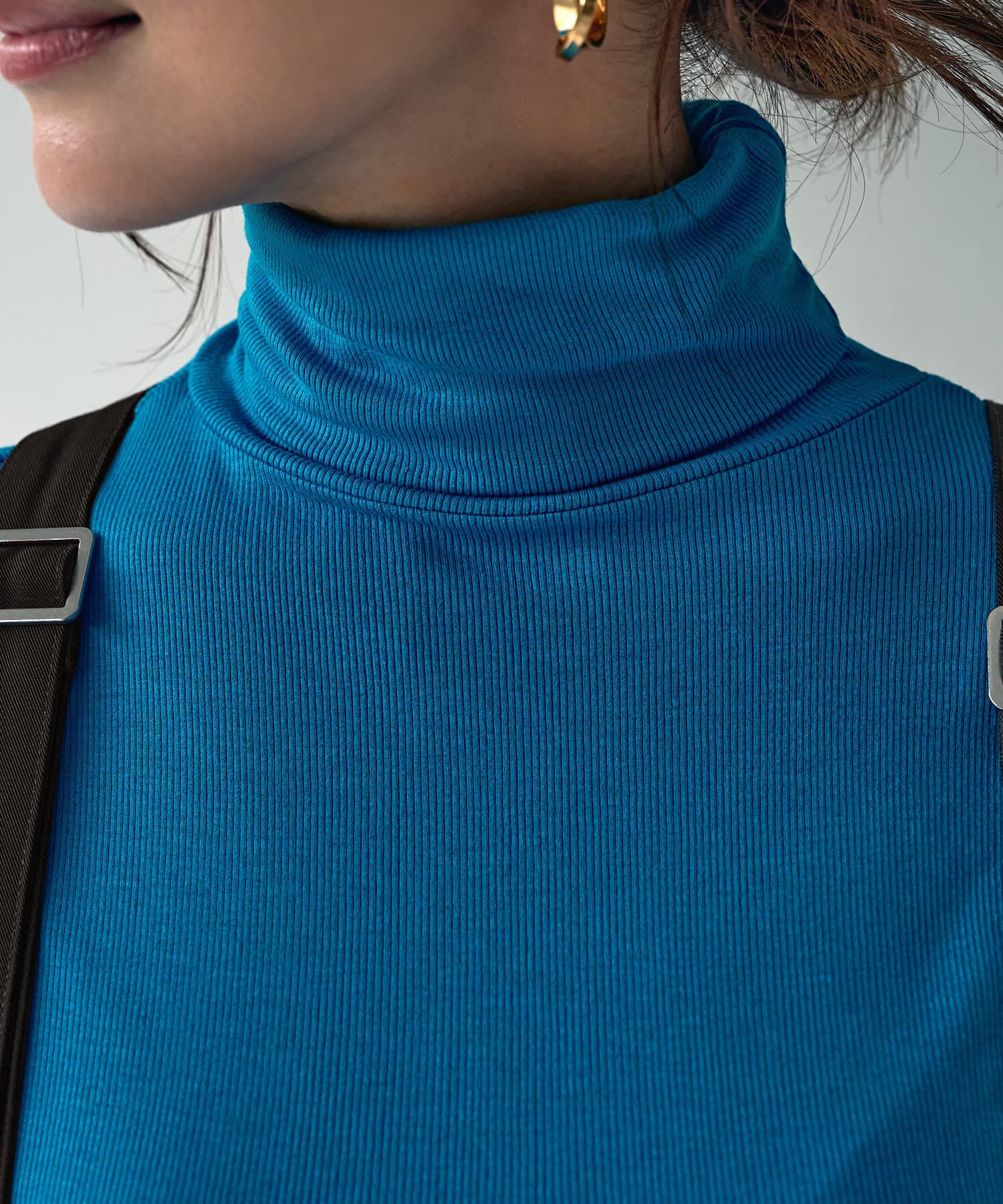 STYLE DELI「とろみ薄リブタートルネックトップス」|Tシャツ・カットソー|