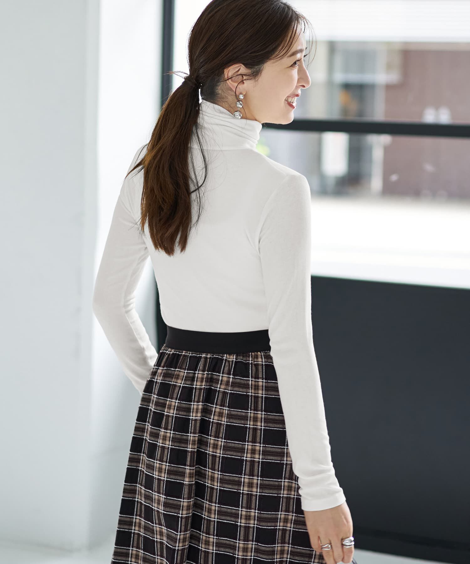 STYLE DELI「とろみ薄リブタートルネックトップス」|Tシャツ・カットソー|