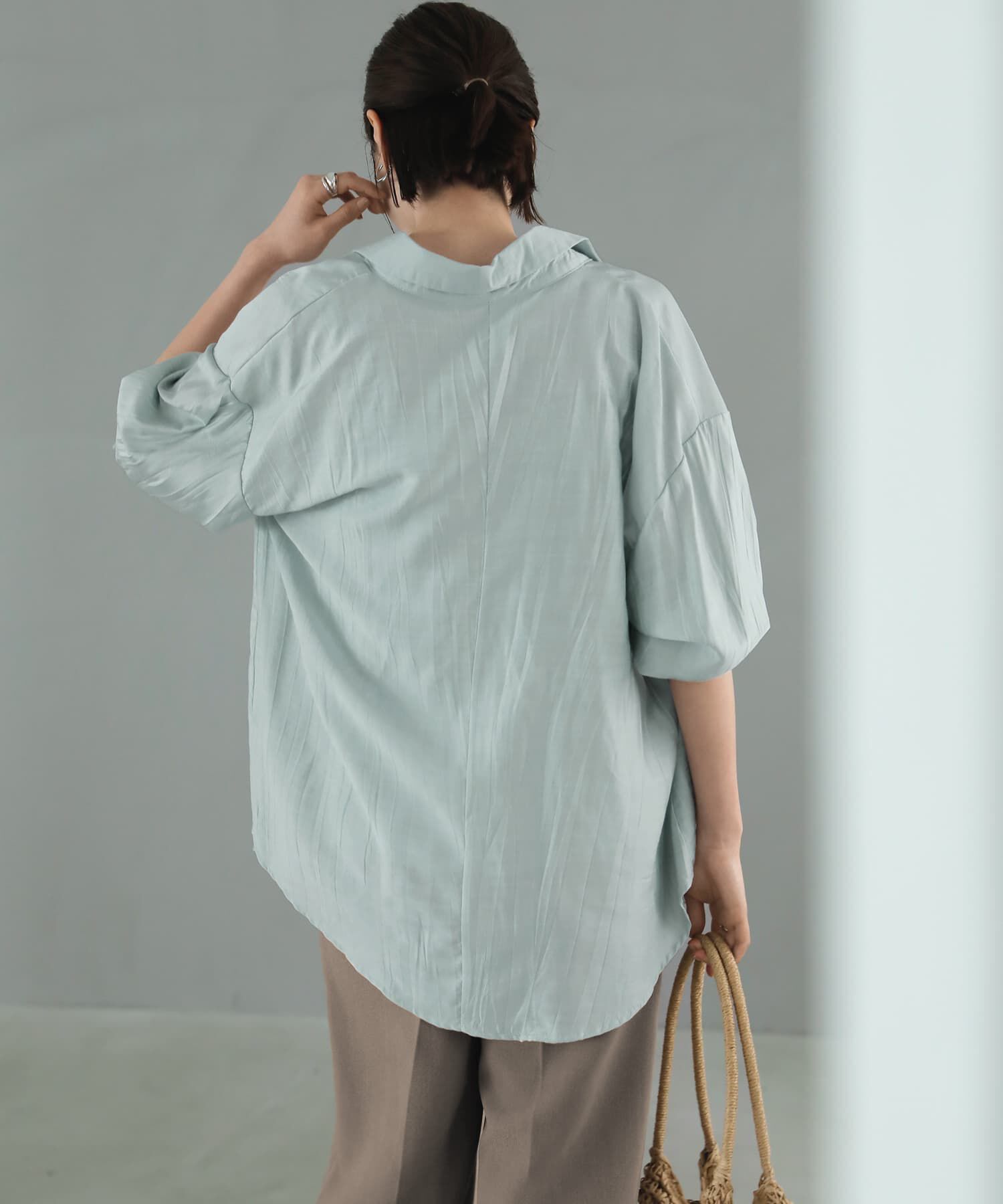 STYLE DELI「羽織れるシボ生地シャツとキャミソールのセット」|シャツ・ブラウス|