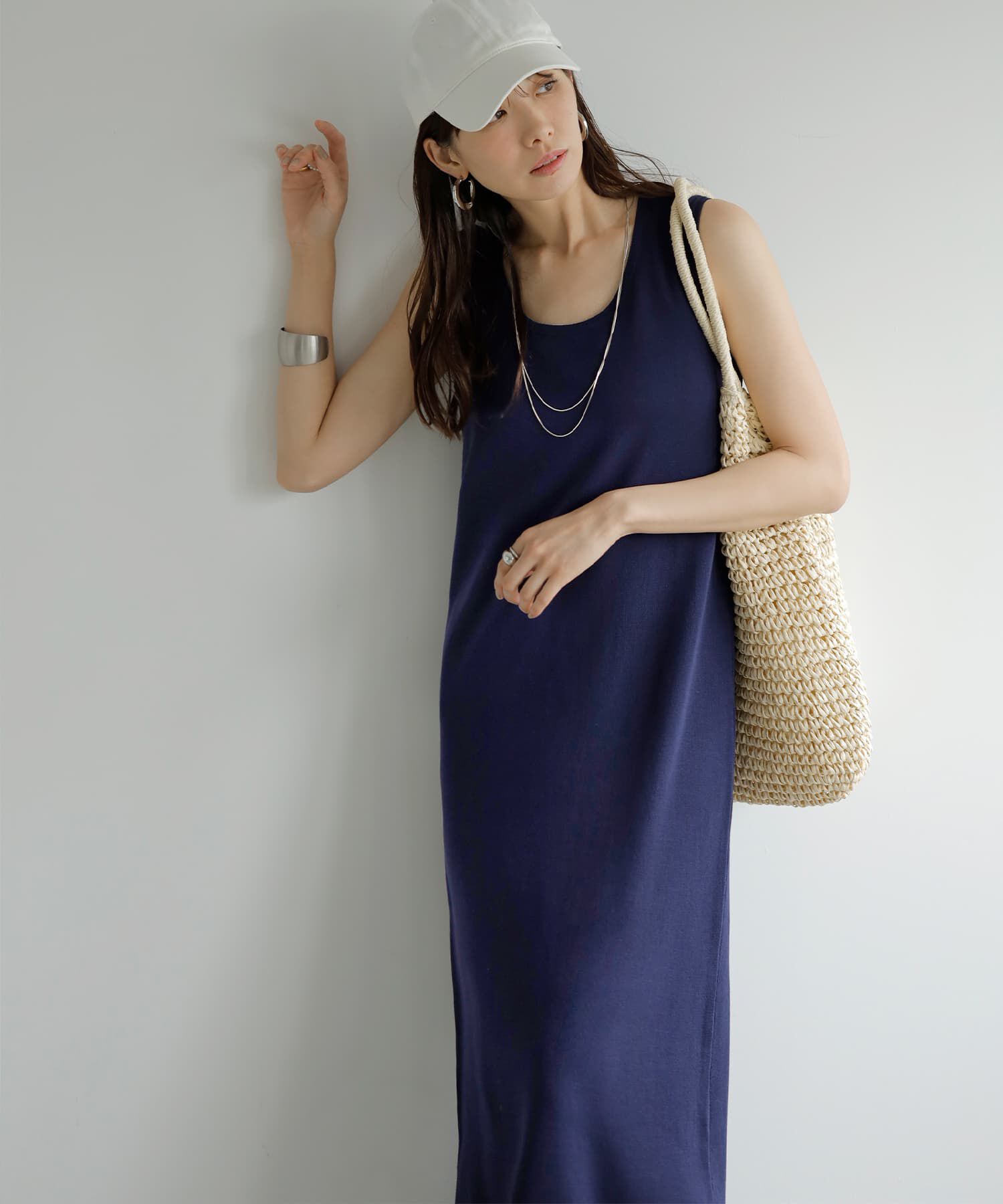 STYLE DELI「ソウバリ編みタンクワンピースC」|ワンピース|ネイビー