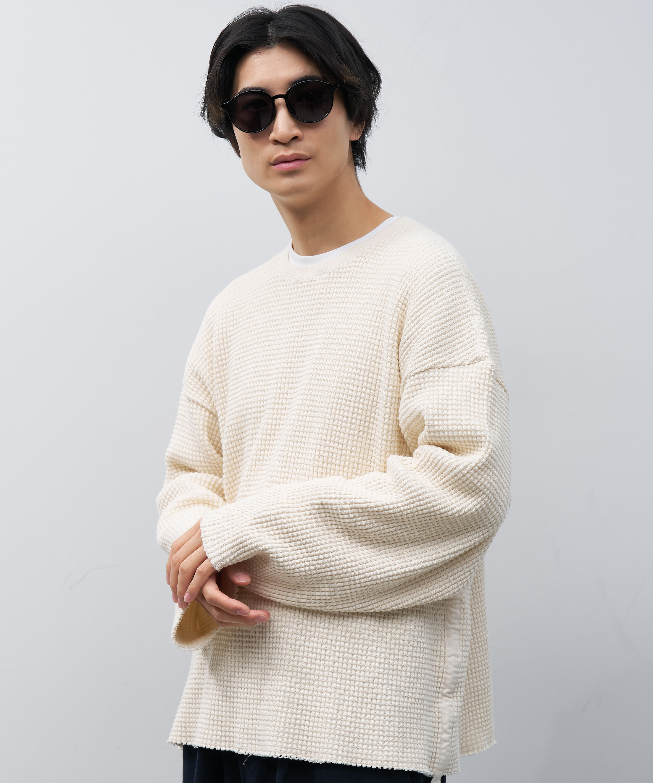  「ボストン型 サングラス｜クリア 黒縁 ライトカラー COLOR SUNGLASSES UVカット 紫外線対策 」|サングラス|