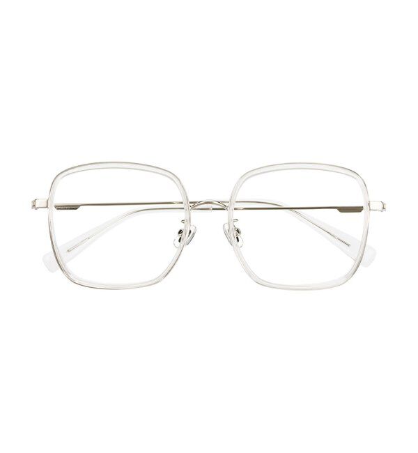  「ウェリントン型 四角形 メガネ 多角形│小顔効果 メタルフレーム│ビッグシェイプ｜ レンズ交換券付」|メガネ|