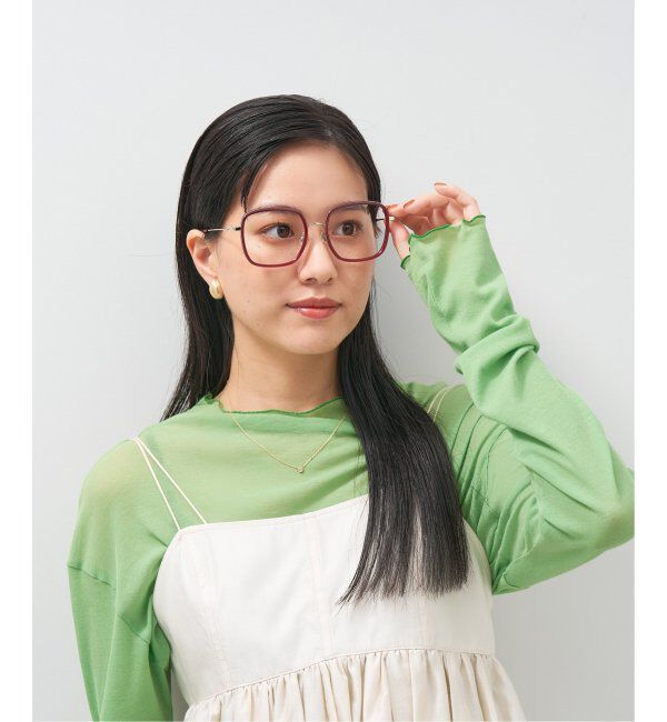  「ウェリントン型 四角形 メガネ 多角形│小顔効果 メタルフレーム│ビッグシェイプ｜ レンズ交換券付」|メガネ|