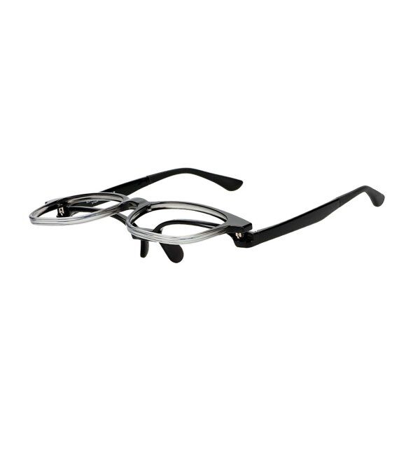  「新構造・跳ね上げ式 メガネ | FLIP UP フリップアップ | 軽量 伊達メガネ 度付き 度なし レンズ交換券付」|メガネ|ブラック系その他2