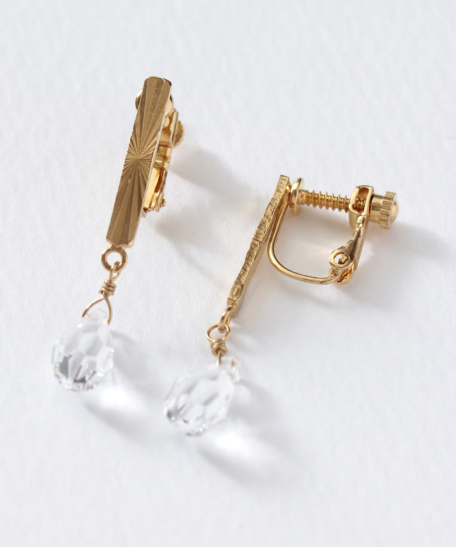  「オケージョン＆デイリーダイヤカット」|イヤリング|クリア