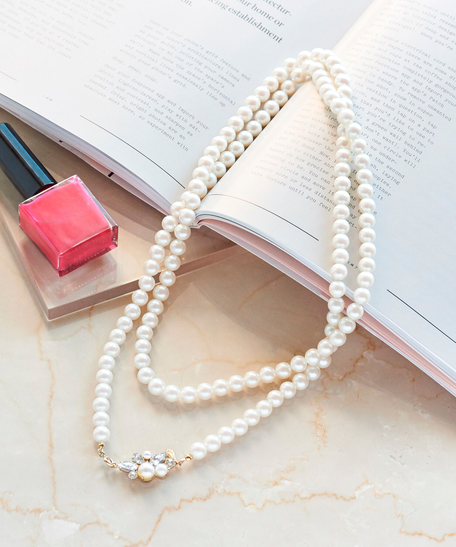 Phoebe「ブルーミングロングパールネックレス」|ネックレス|