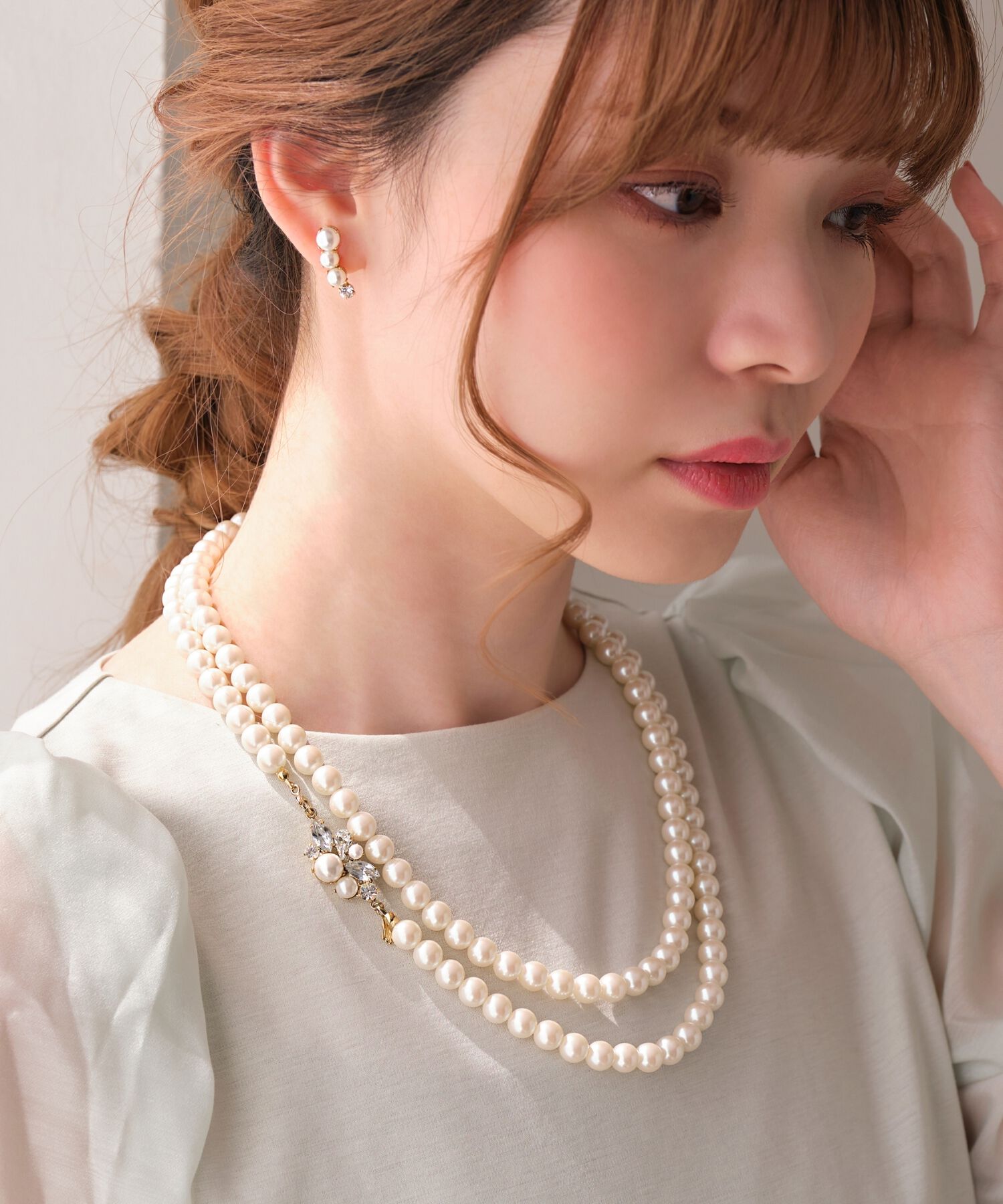 Phoebe「ブルーミングロングパールネックレス」|ネックレス|