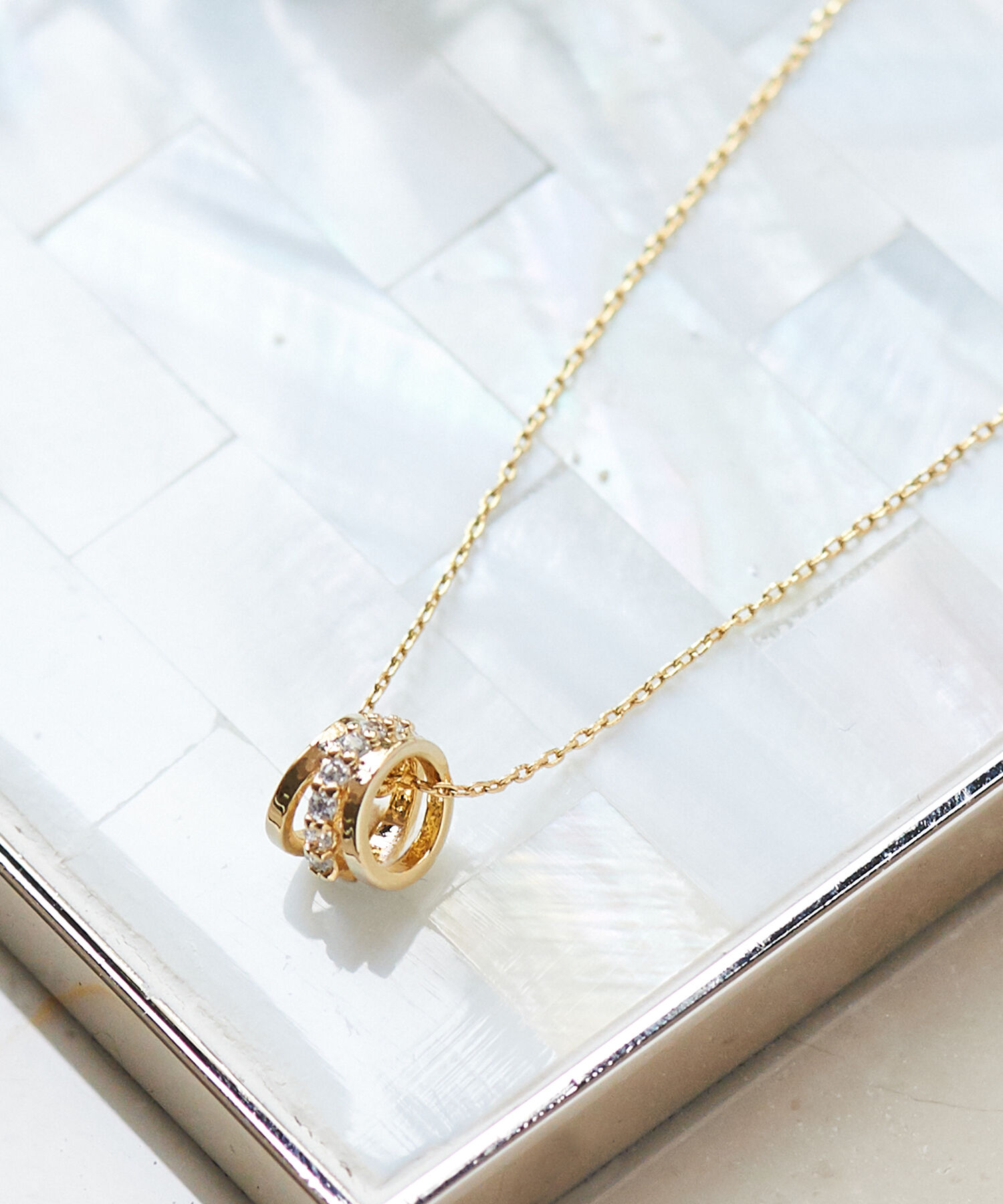 Phoebe「グリッターリングネックレス」|ネックレス|ゴールド