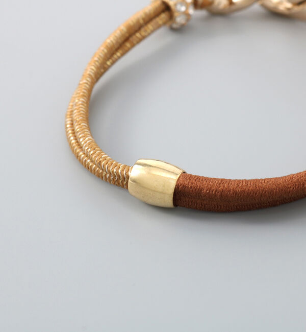 Phoebe「バイカラーチェーンヘアブレス　ブラウン」|ブレスレット・バングル|