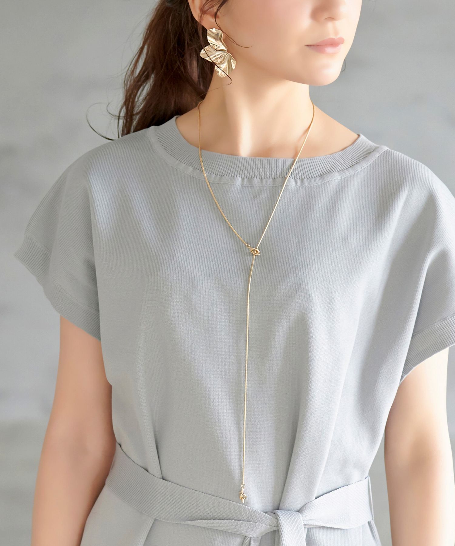 Phoebe「ノットアレンジYラインネックレス」|ネックレス|ゴールド