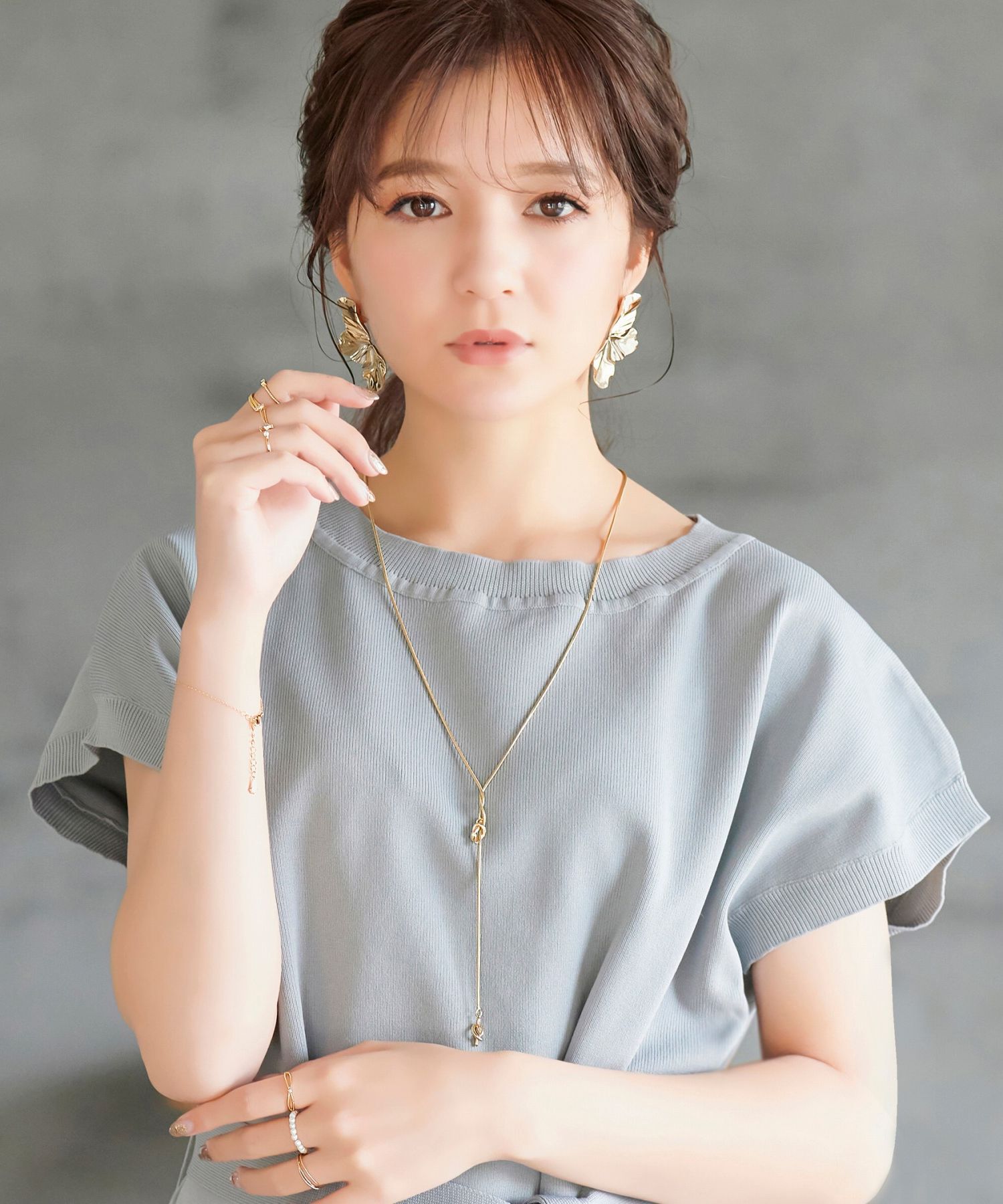 Phoebe「ノットアレンジYラインネックレス」|ネックレス|