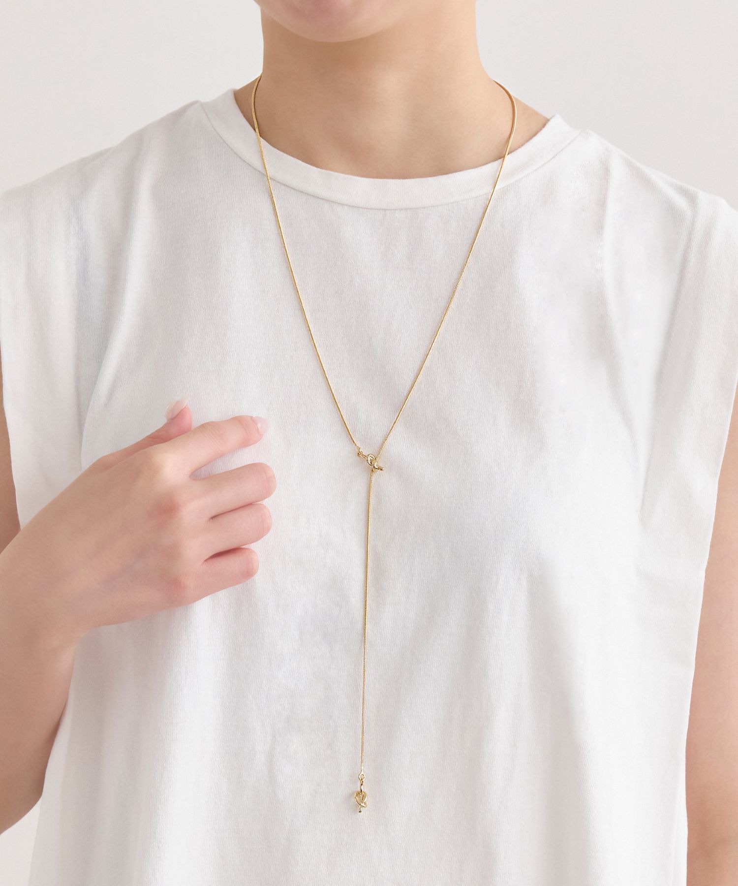 Phoebe「ノットアレンジYラインネックレス」|ネックレス|